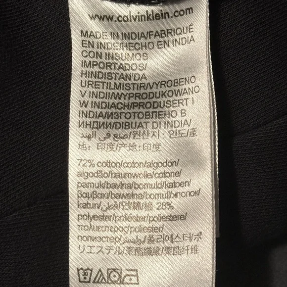 CALVIN KLEIN Women’s Black Pullover Hooded Sweatshirt with Gold Logo Large - Picture 5 of 5